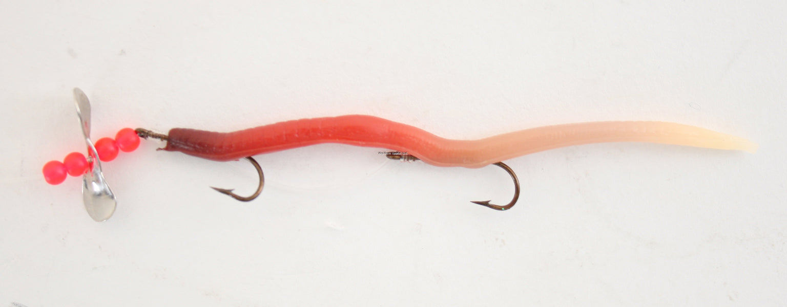 Premium Creme Midget Crawler Worm Fishing Lures - 1 Rig with Spare (3.5 Inch) - Ideal for Bass, Trout & Panfish - Perfect for Freshwater & Saltwater Fishing