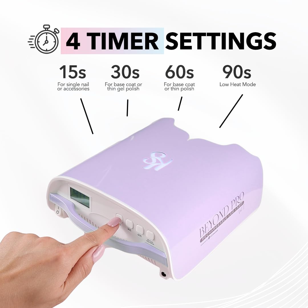 KIARA SKY Beyond Pro Rechargeable LED Nail Lamp for Gel Polish - Vol II (Lavender) | Fast Curing, Professional Salon Quality | Perfect for Home Manicures & Nail Art