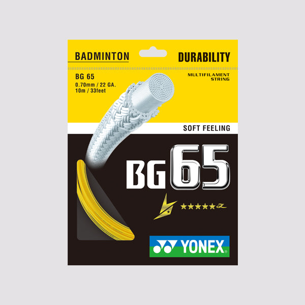 Yonex BG65 Badminton String - High Performance Synthetic Gut for Durability & Control | Perfect for Tournaments & Recreational Play