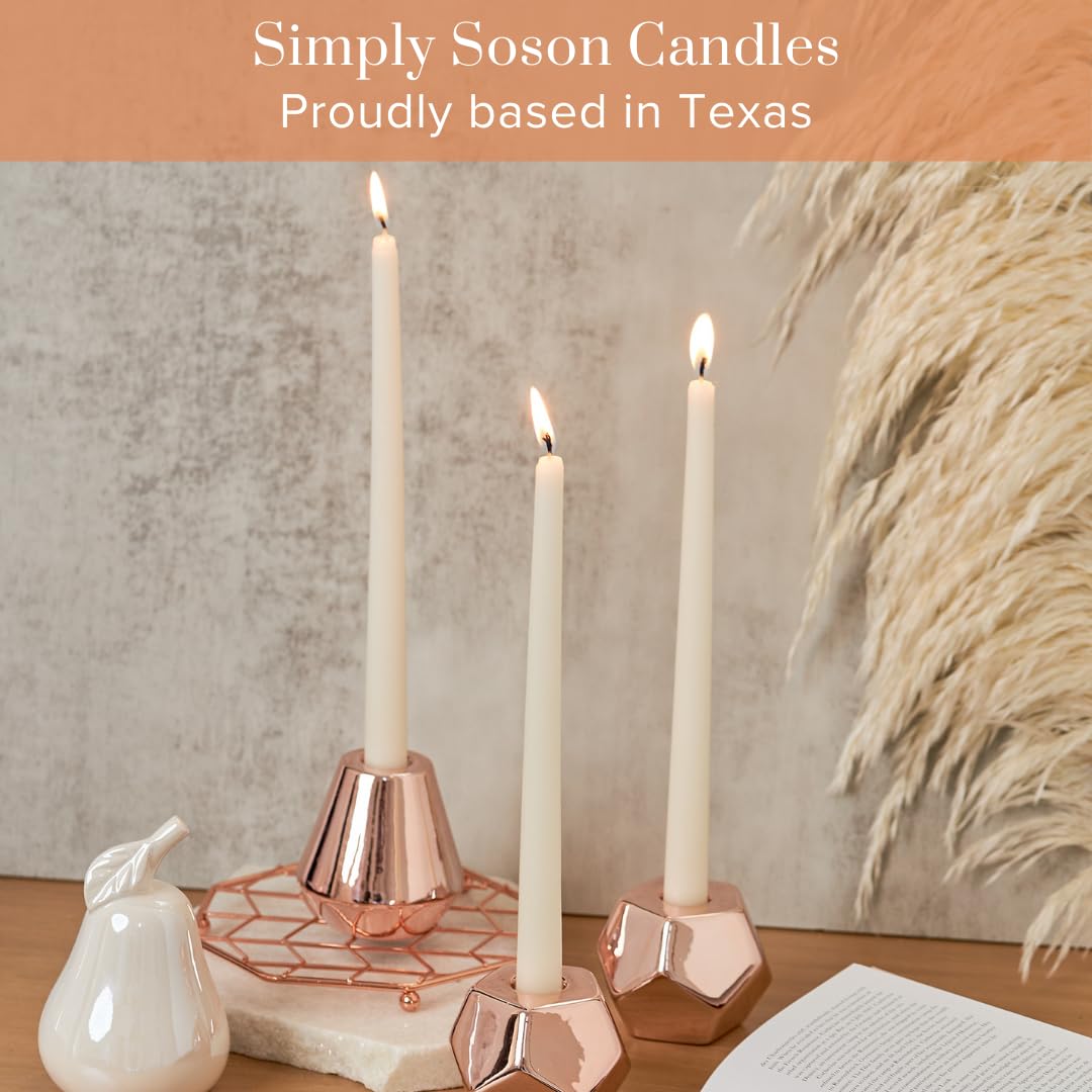 12 Inch Ivory Taper Candles - Set of 30 Dripless Candlesticks for Dining & Decor