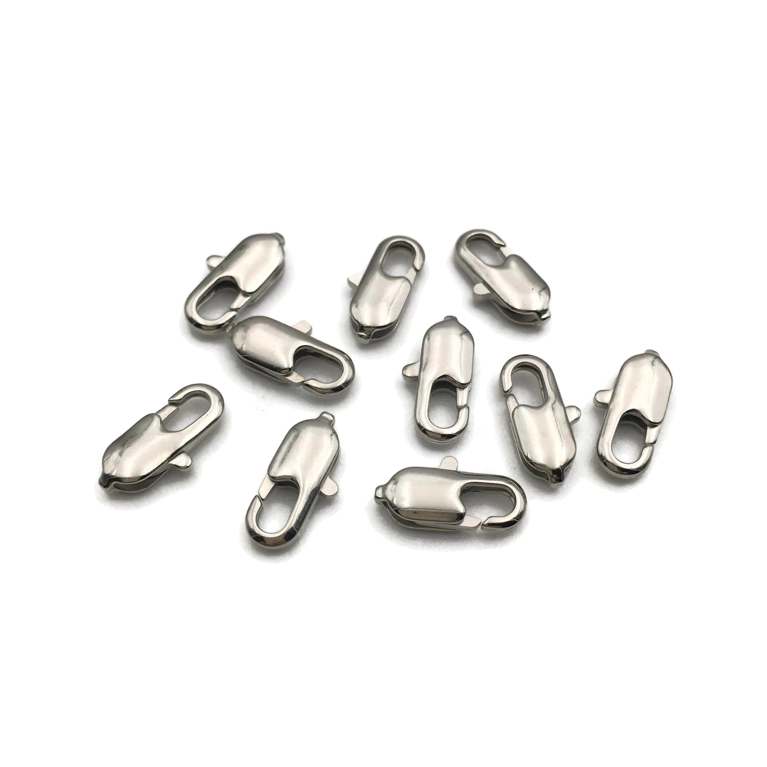 10pcs Silver Plated Lobster Claw Clasps 7x14mm Jewelry Findings - Bulk Jewelry Making Supplies for Bracelets, Necklaces & DIY Crafts