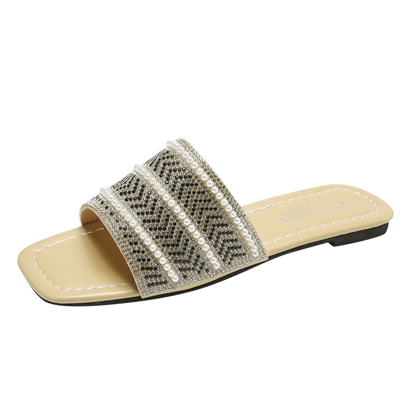 Breathable Women's Casual Flat Slippers - Indoor/Outdoor Comfortable House Shoes for Women - Size 7.5 - Perfect for Lounging, Yoga & Quick Errands