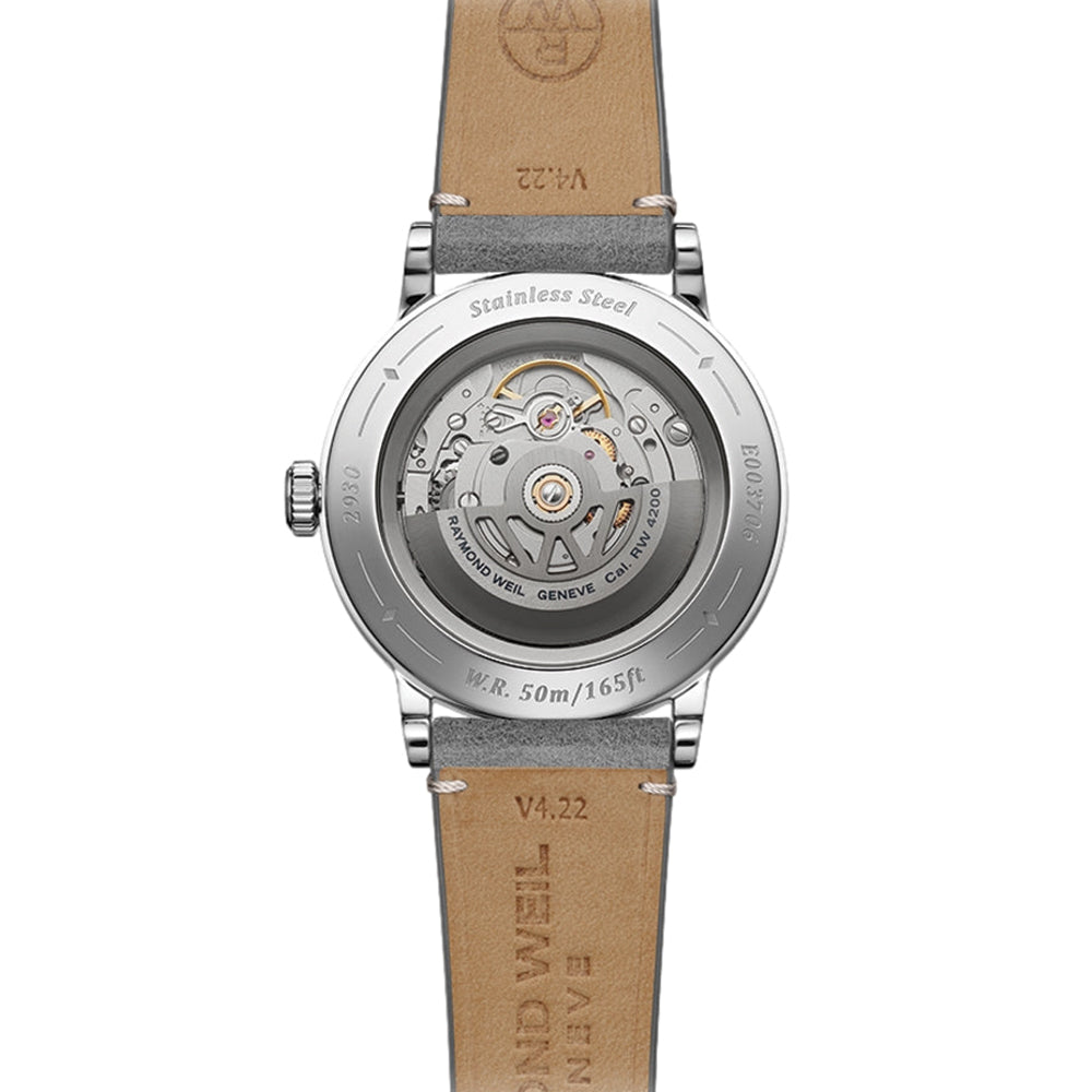 Millesime Men's Automatic Watch with Small Seconds & Sector Dial - 39.5mm Silver Case & Genuine Leather Strap - Perfect for Business, Formal & Casual Wear