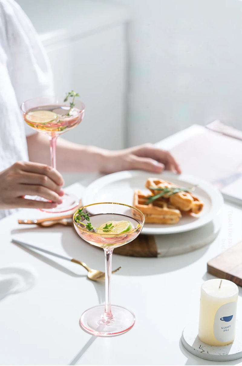 Pinkshot Elegant Cocktail Glass Set - 4-Piece Shatterproof Stemware for Margaritas, Martinis & Wine - Perfect for Parties, Weddings & Home Bar Decor