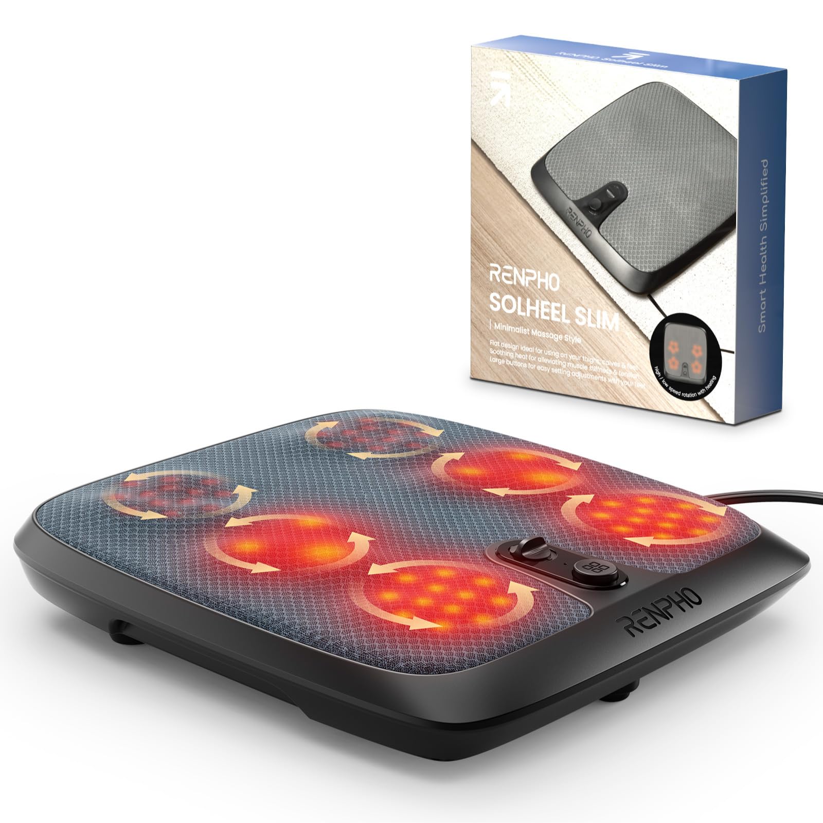 RENPHO FSA Eligible Shiatsu Heated Foot Massager with Heat - Plantar Fasciitis Relief, Gifts for Women, Men & Seniors - Perfect for Home Relaxation, Office Stress Relief & Post-Workout Recovery