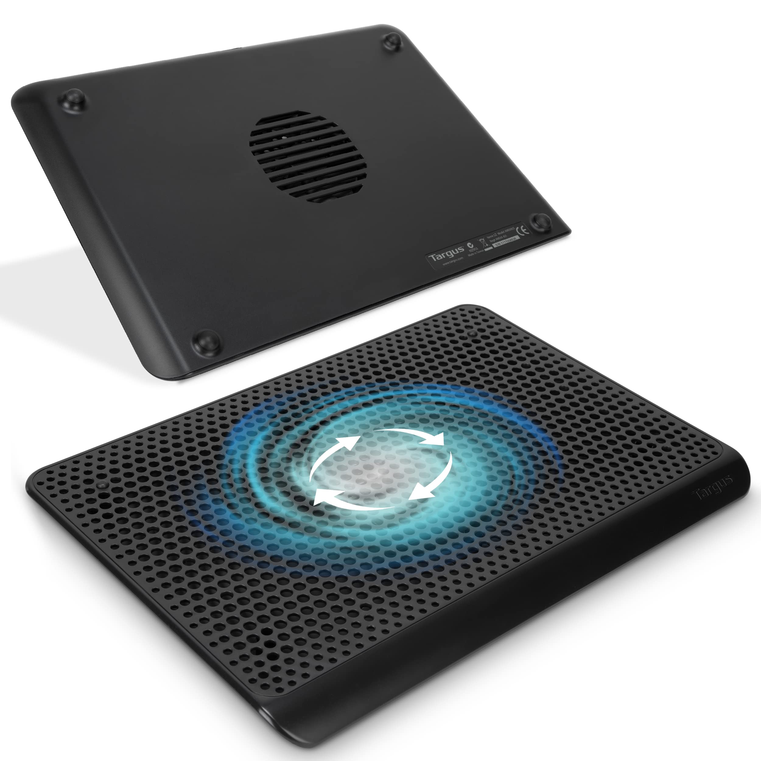 Targus Laptop Cooling Pad with Single Fan for 16 Inch Laptops - Compatible with MacBook & PC, Black (AWE69US) - Perfect for Gaming, Office Work & Overheating Prevention