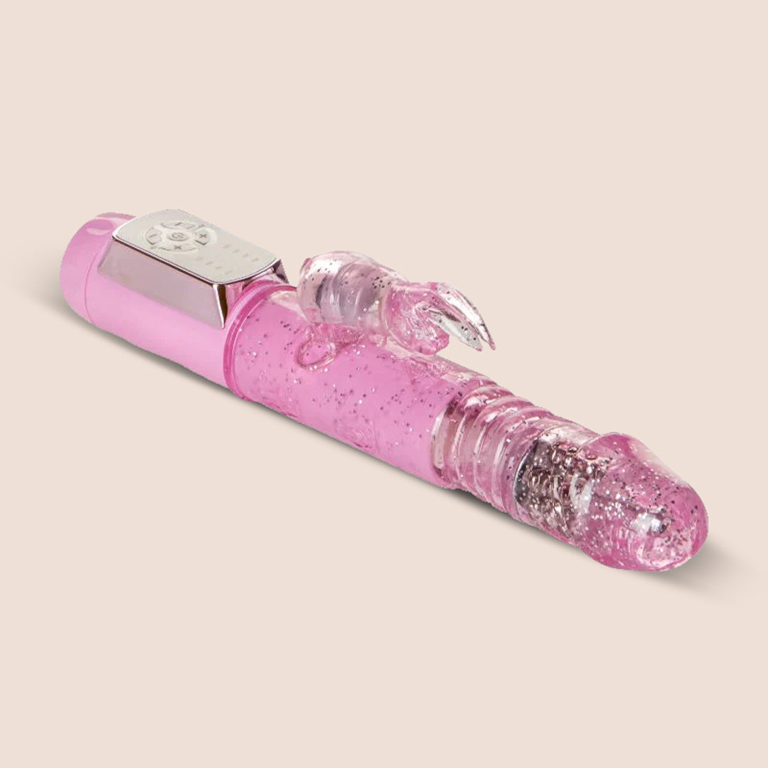 Jack Rabbit® Petite Thrusting Rabbit Vibrator - Multi-Speed Thrusting, Rotating & Vibrating Rabbit Dildo for Women - Perfect for Solo Play & Couples Foreplay