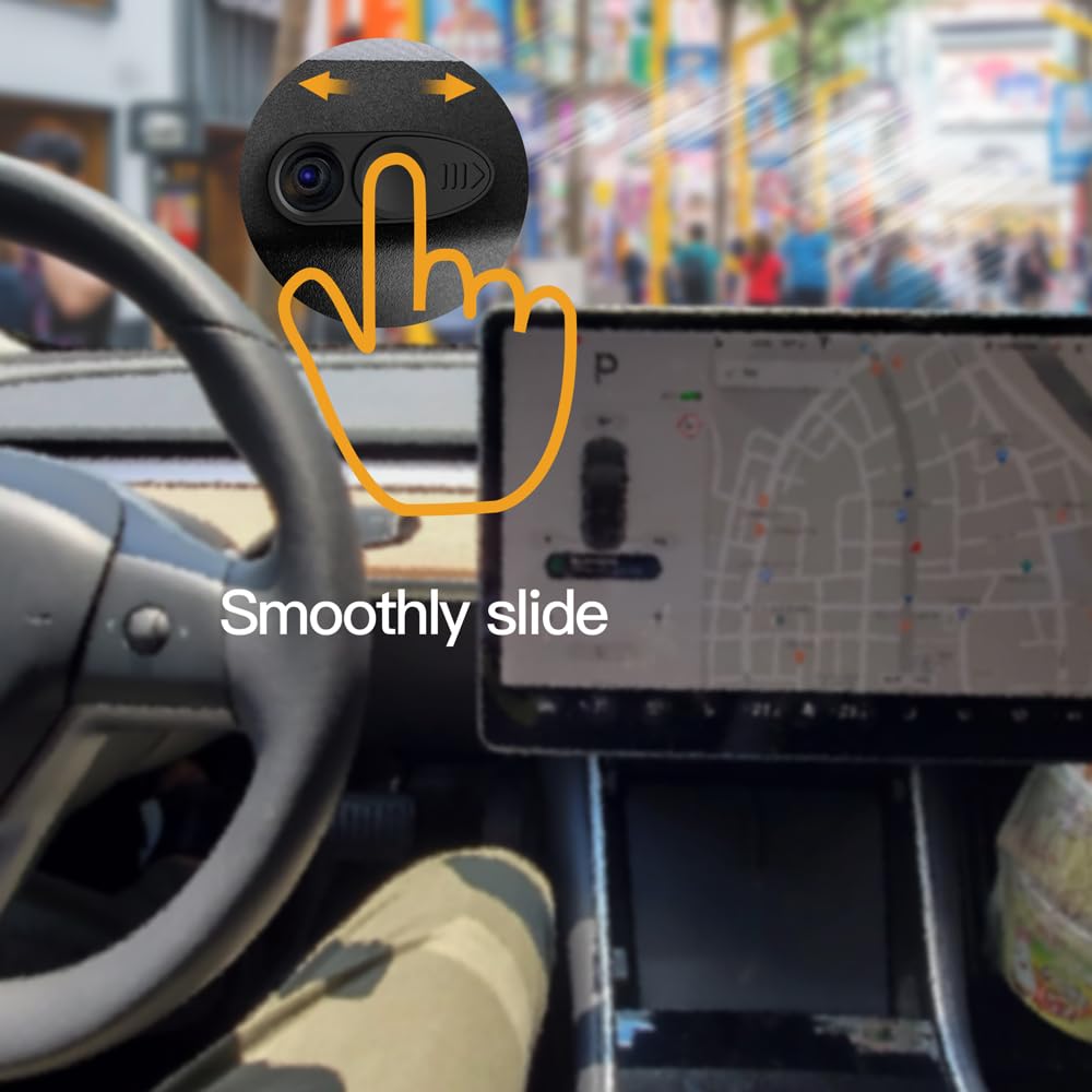 2PCS TUCANA Tesla Model 3/Y Dashboard Camera Privacy Cover - Webcam Blocker Slide Switch for Enhanced Security & Privacy | Perfect for Parking Mode & Home Surveillance Protection