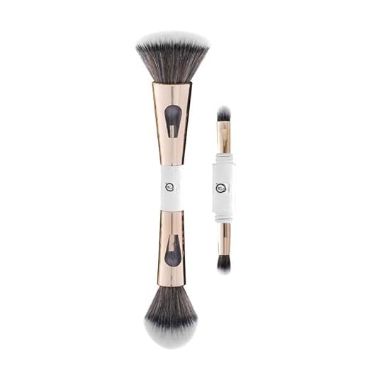 SKINPLUS 4-in-1 Travel Makeup Brush Set - Foundation Brush, Powder Brush, Eyeshadow Blending Brush & Flat Brush | Soft Synthetic Bristles for Flawless Application | Perfect for Travel, On-the-Go Touch Ups & Professional Makeup Kits