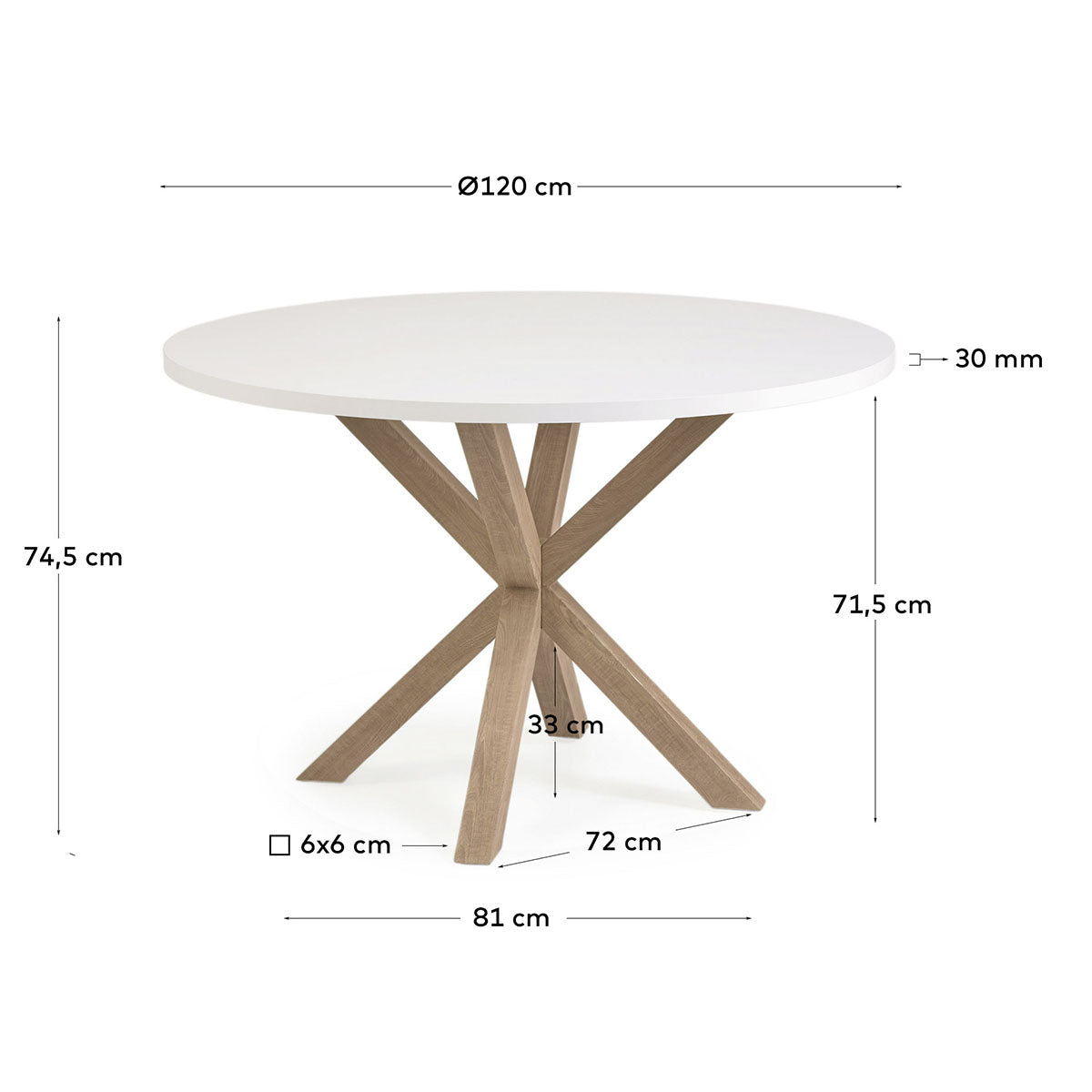 Round Dining Table - Modern Wooden Kitchen Table for 4-6 People | Perfect for Small Spaces, Breakfast Nook & Cozy Family Meals