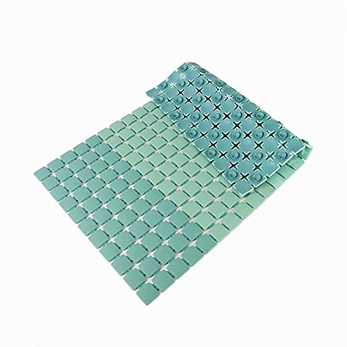 Non-Slip Bath Mat for Shower & Bathtub - Washable Anti-Skid Safety Floor Mat for Kids & Elderly - Gradient Green Shower Stall Carpet - Perfect for Bathroom Safety & Comfort