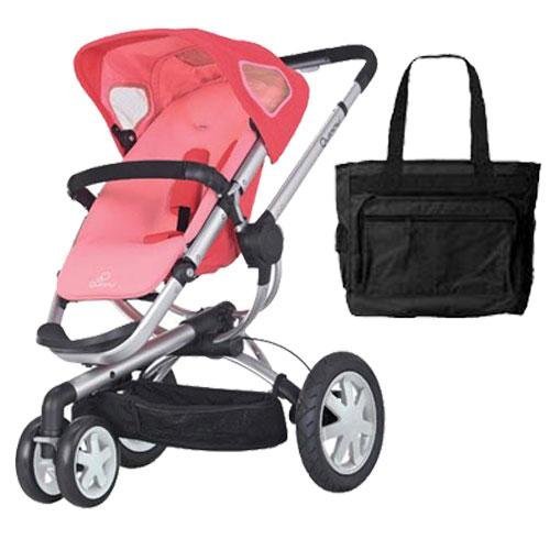 Quinny Buzz 3 Stroller with Diaper Bag - Lightweight Travel Stroller for Toddlers, Pink Blush | Perfect for City Walks, Shopping & Family Outings