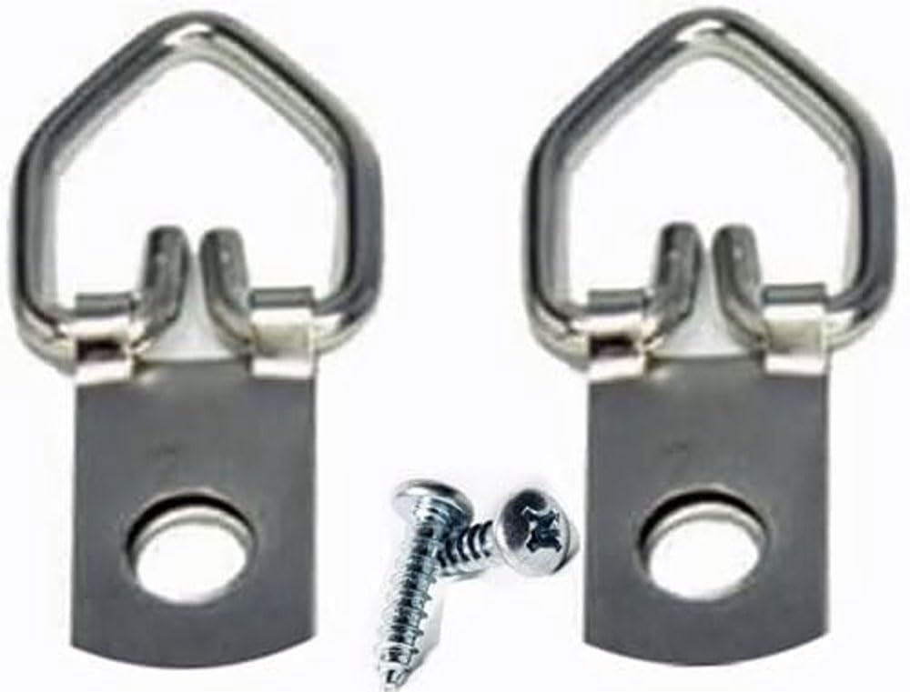 10 Pack Heavy Duty D Ring Picture Hangers with Screws - 1 Hole Wall Hooks for Framed Art, Photos & Mirrors - Pro Quality Hanging Hardware for Home & Office Decor