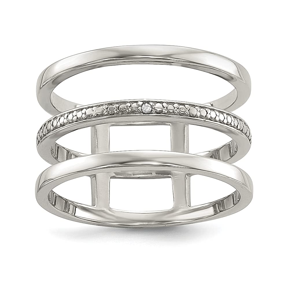 925 Sterling Silver Diamond Accent Band Ring for Women - Elegant Fine Jewelry Gift for Her - Perfect for Anniversaries, Birthdays & Special Occasions