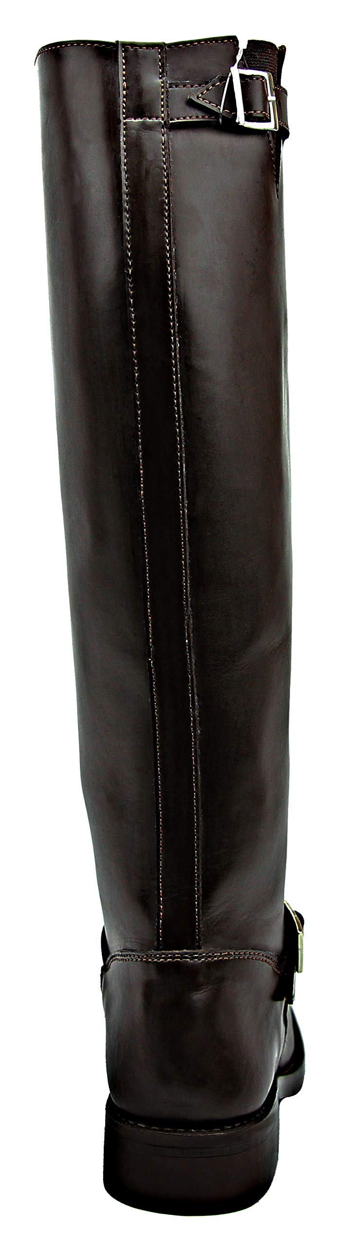 Raven Men's Motorcycle Leather Riding Boots - Highway Police Engineer Trooper Patrol Tall Boots in Brown | Perfect for Motorcycle Riding, Police Duty & Outdoor Work