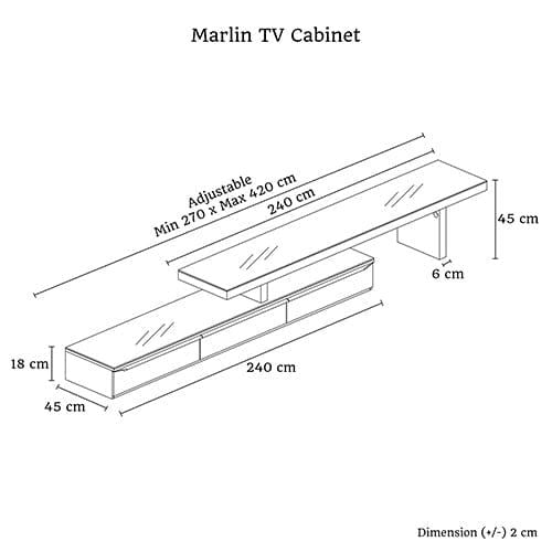 Black Glossy MDF TV Stand with 3 Storage Drawers - Extendable Entertainment Center for Living Room, Bedroom & Home Theater Setup