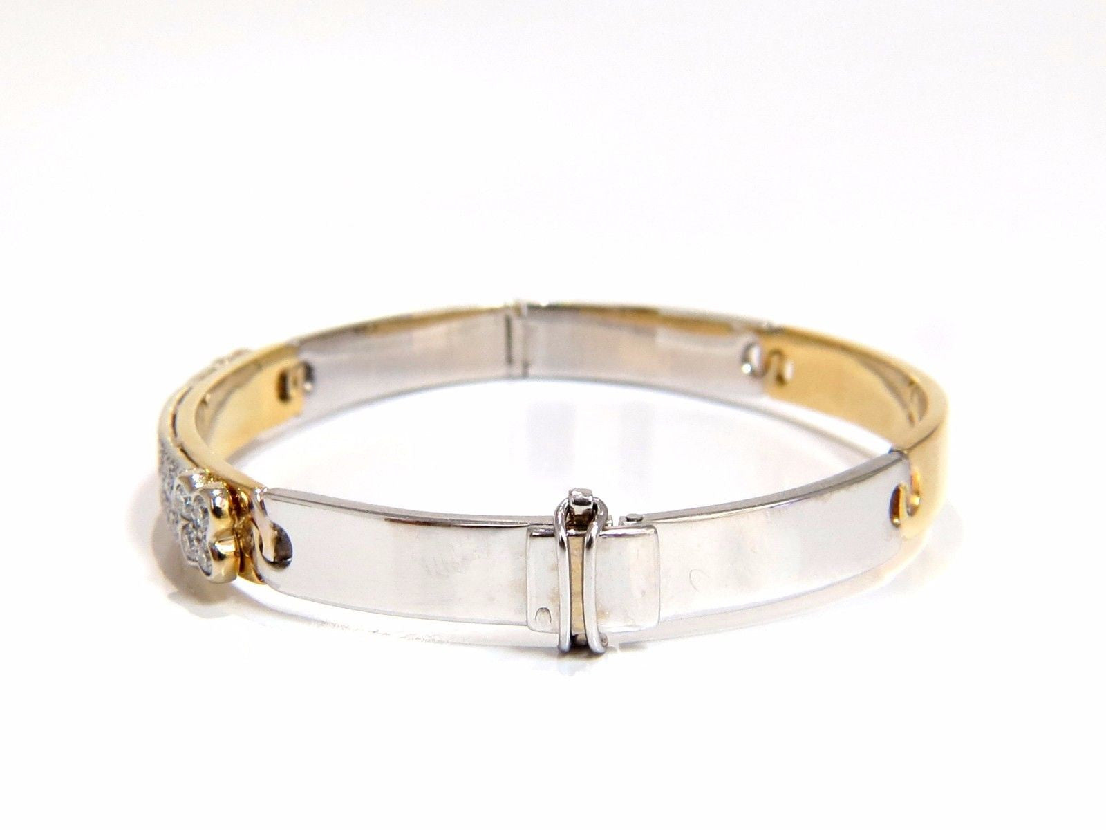 18Kt Two-Toned Designer Bangle Bracelet with 1.50ct Natural Diamonds | Luxury Jewelry for Women | Perfect for Weddings, Parties & Special Occasions