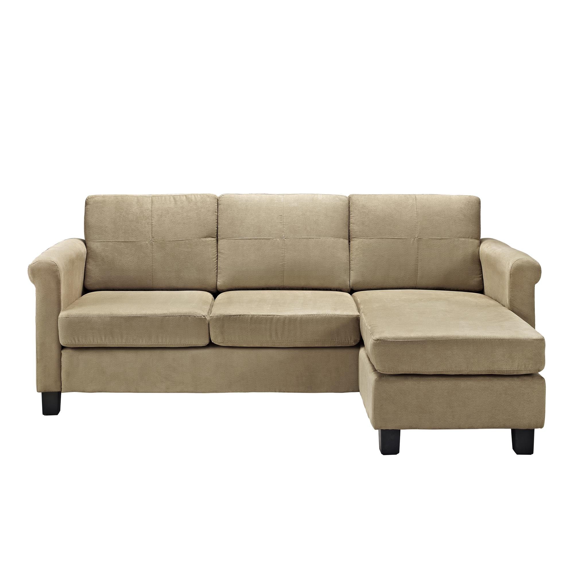 Modular Sectional Sofa for Small Spaces - Taupe Fabric, Convertible L-Shaped Couch with Reversible Chaise | Perfect for Apartments, Condos & Cozy Living Rooms