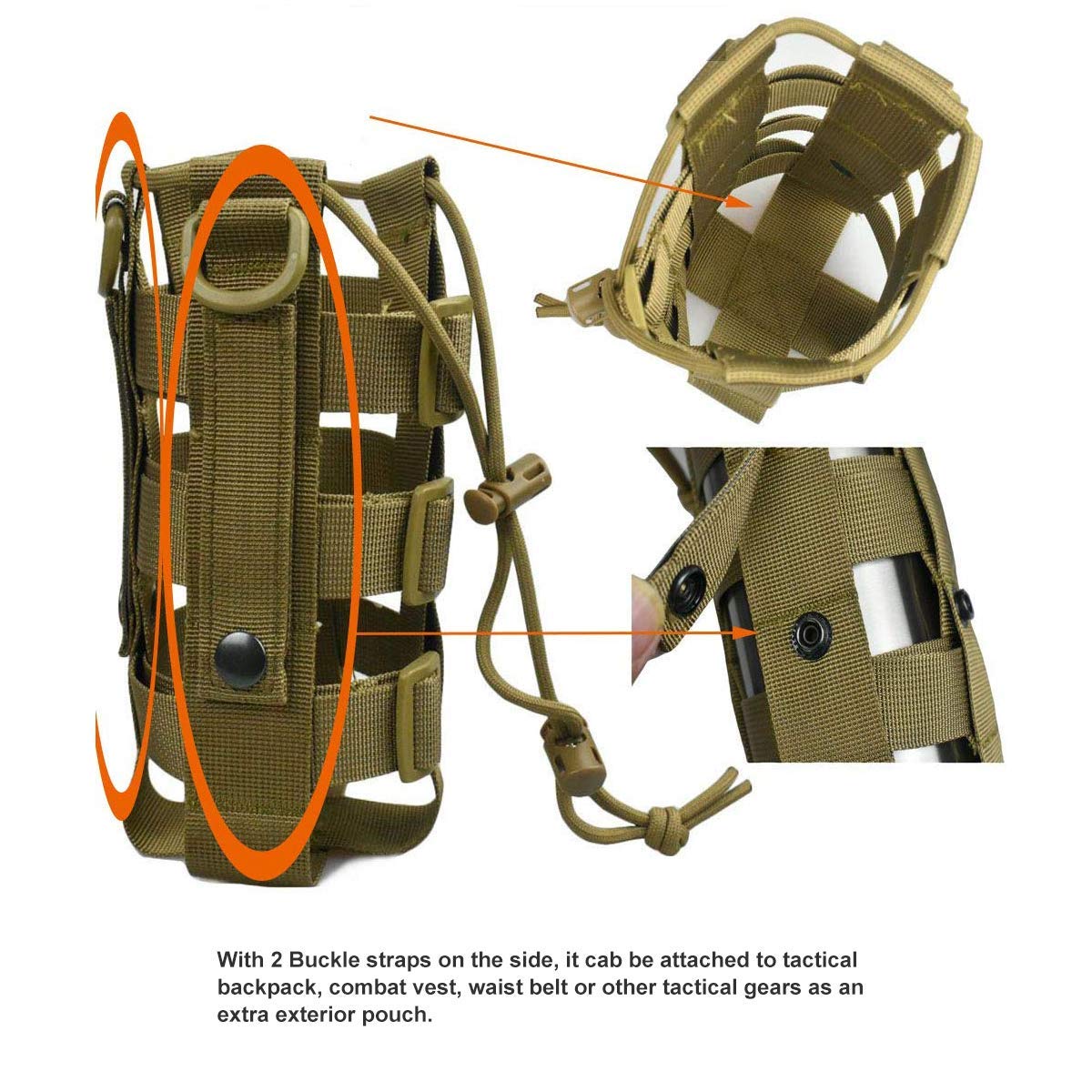 Tactical Water Bottle Holder - MOLLE Pouch for Outdoor & Hiking