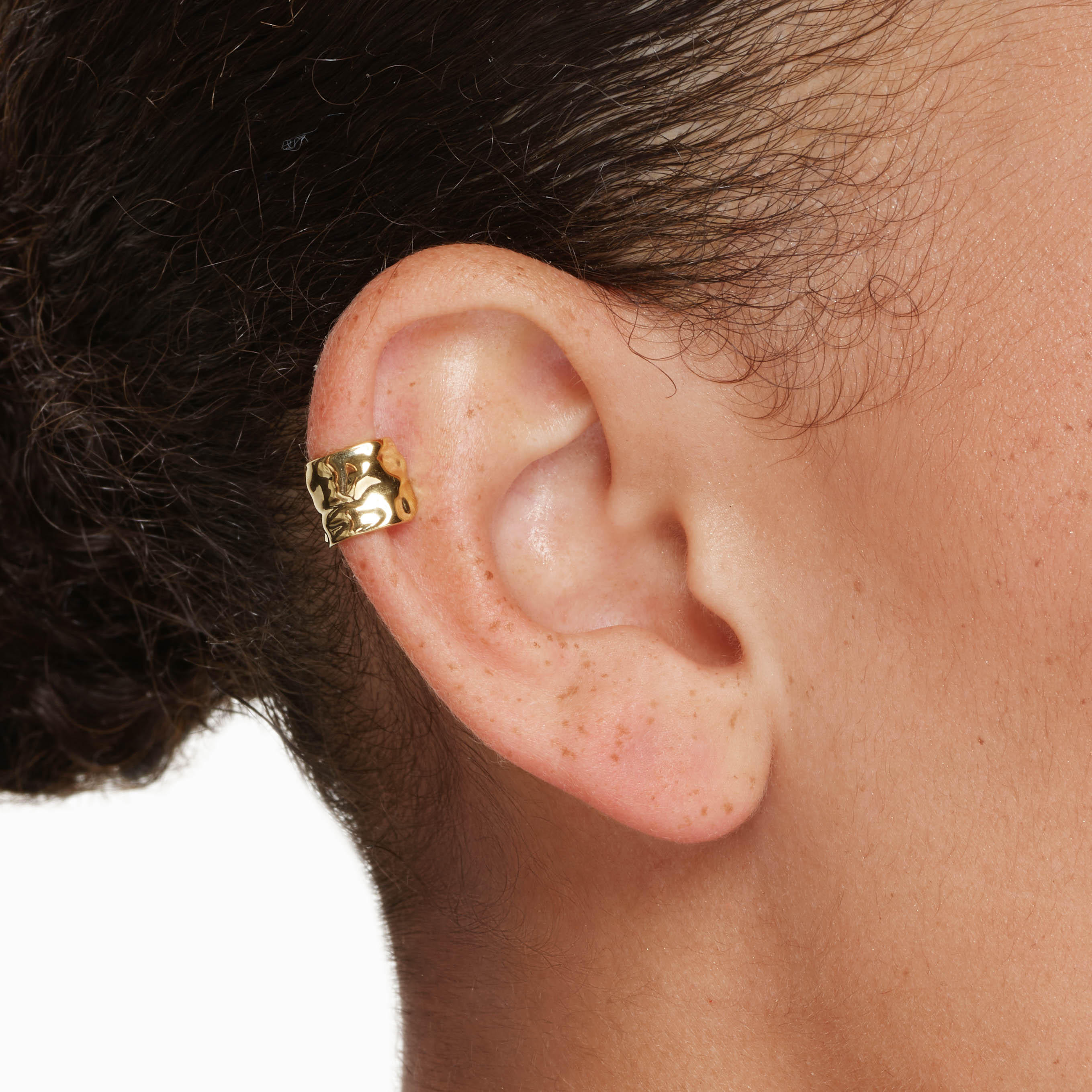 Organic Hammered Gold Ear Cuff - Boho Chic Earring for Women - Perfect for Parties, Weddings & Everyday Wear