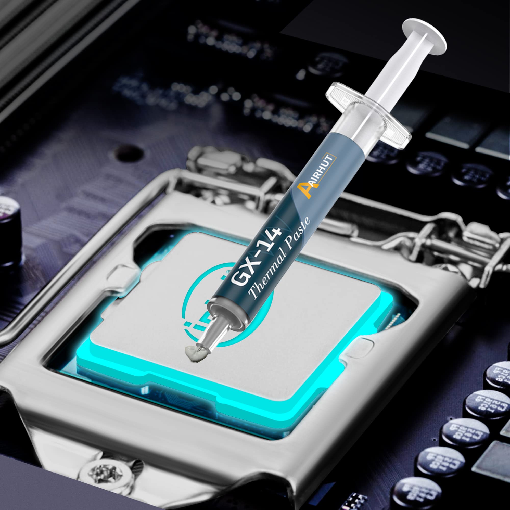 Aairhut GX-14 High Performance Thermal Paste - 15.7W/m.k Thermal Conductivity for CPU, GPU, PC, PS4, Xbox Cooling - Premium Heat Sink Compound for Computers & Gaming Consoles (2g) - Ideal for Overclocking, PC Builds & Console Maintenance