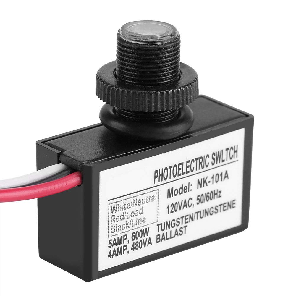 Photoelectric Switch 120VAC - Dusk to Dawn Sensor for Automatic On/Off LED Lighting | Photocell Light Switch C26973275 | Ideal for Outdoor Security Lights, Porch Lighting & Landscape Illumination