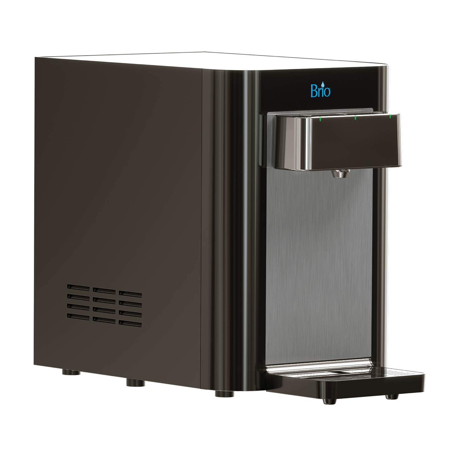 Brio Self-Cleaning Countertop Bottleless Water Cooler Dispenser with 2-Stage Filtration System - Tri-Temperature (Hot/Cold/Room) Water Dispenser with UV Sterilization - Includes Installation Kit - Black - Perfect for Home, Office, and Kitchen Use