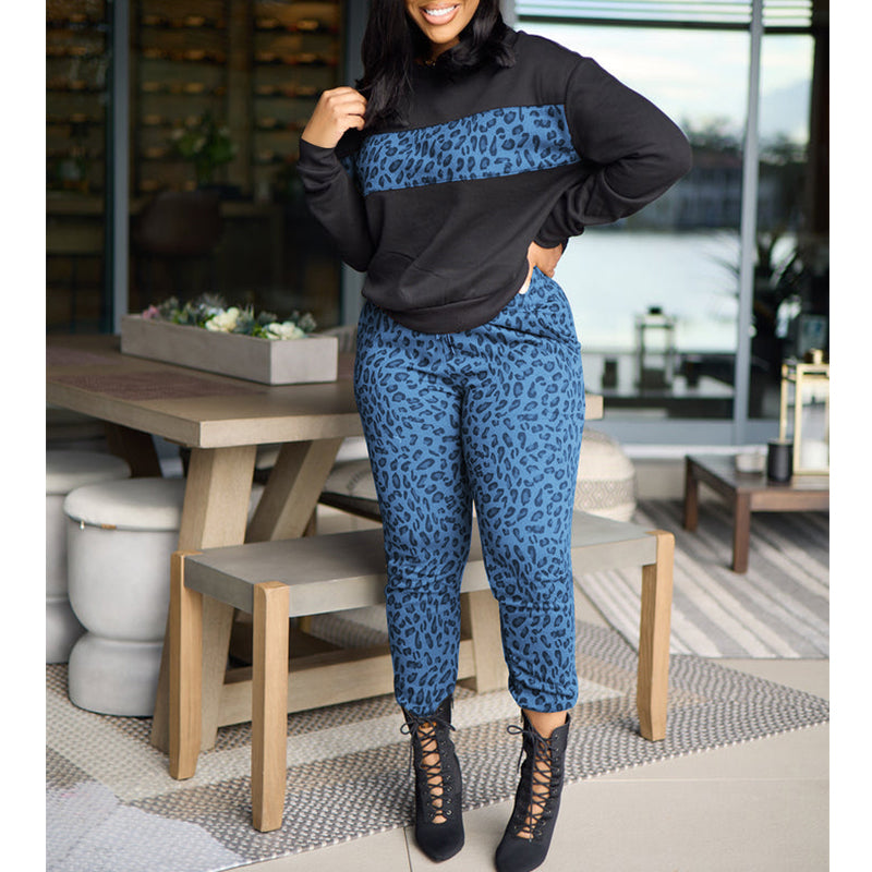 Stylish Leopard Print Long Sleeve Women's Fashion Suit - Elegant Office Wear & Party Outfit for Women