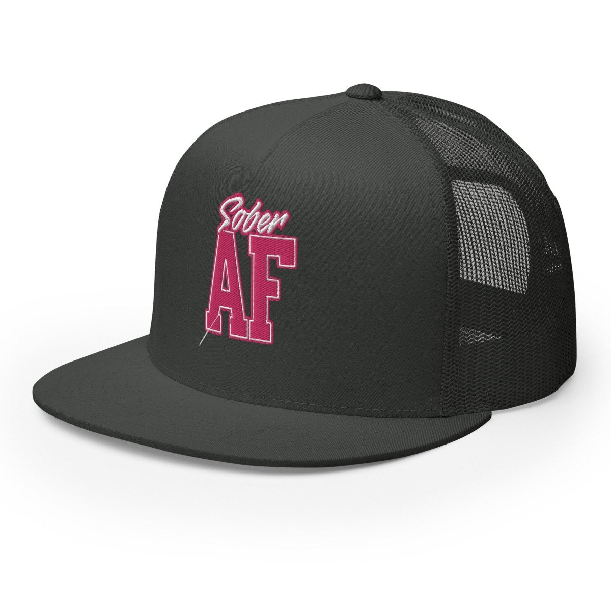 Sober AF Block Letter Trucker Cap - Stylish Baseball Hat for Men & Women - Perfect for Recovery, Sobriety Support & Everyday Wear