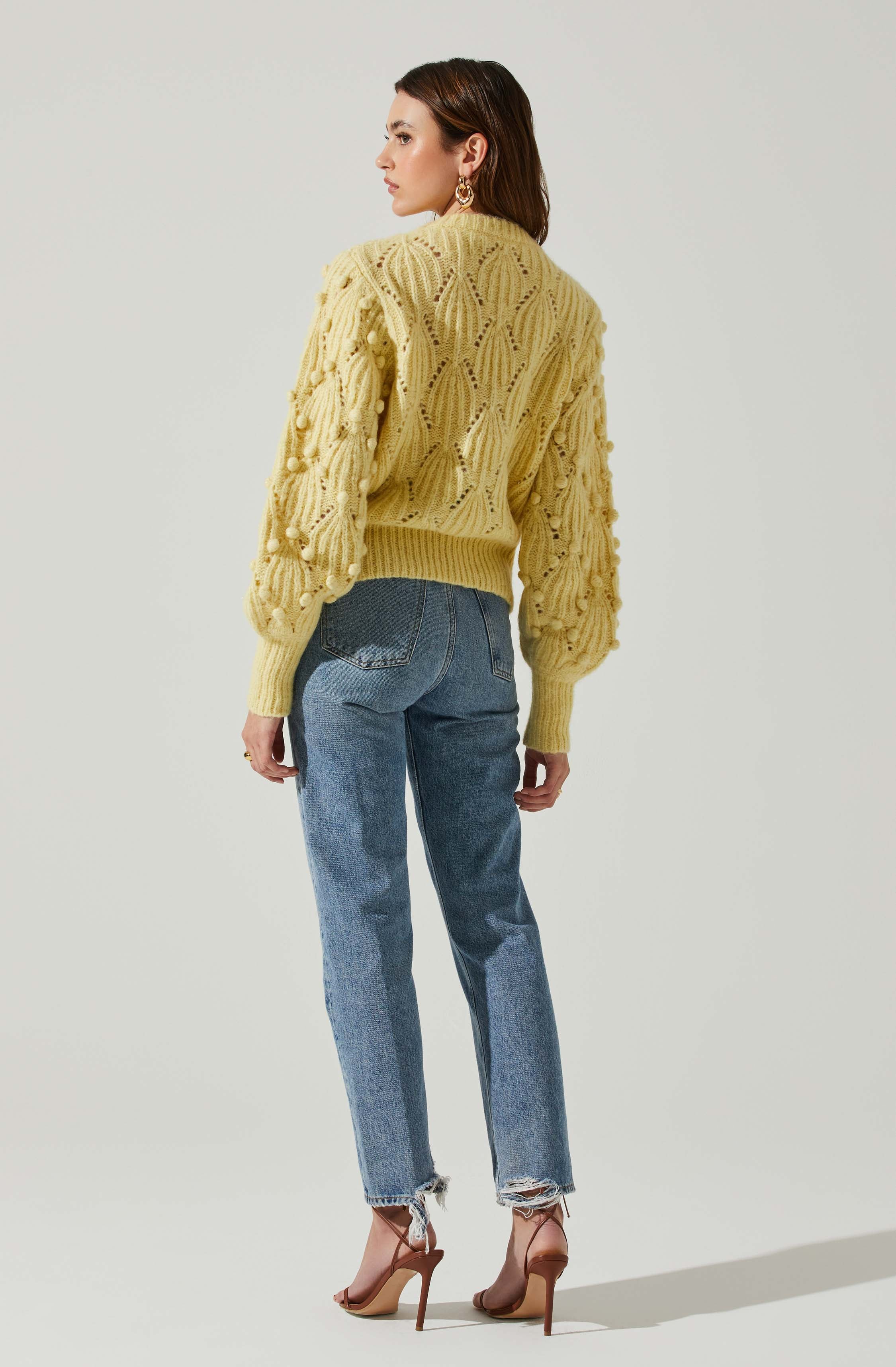 Lexi Women's Pom Pom Embellished Knit Sweater - Cozy Winter Pullover for Casual Outings & Holiday Parties