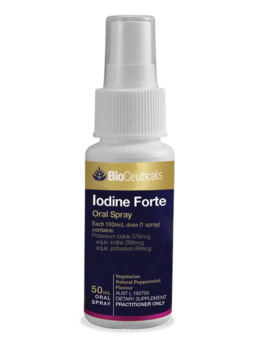 BioCeuticals Iodine Forte Oral Spray - Supports Thyroid Health & Metabolism - Easy-to-Use Iodine Supplement Spray for Adults - Perfect for Thyroid Support & Immune System Boost