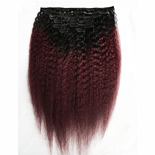T(1B/99J) Kinky Straight Clip In Hair
