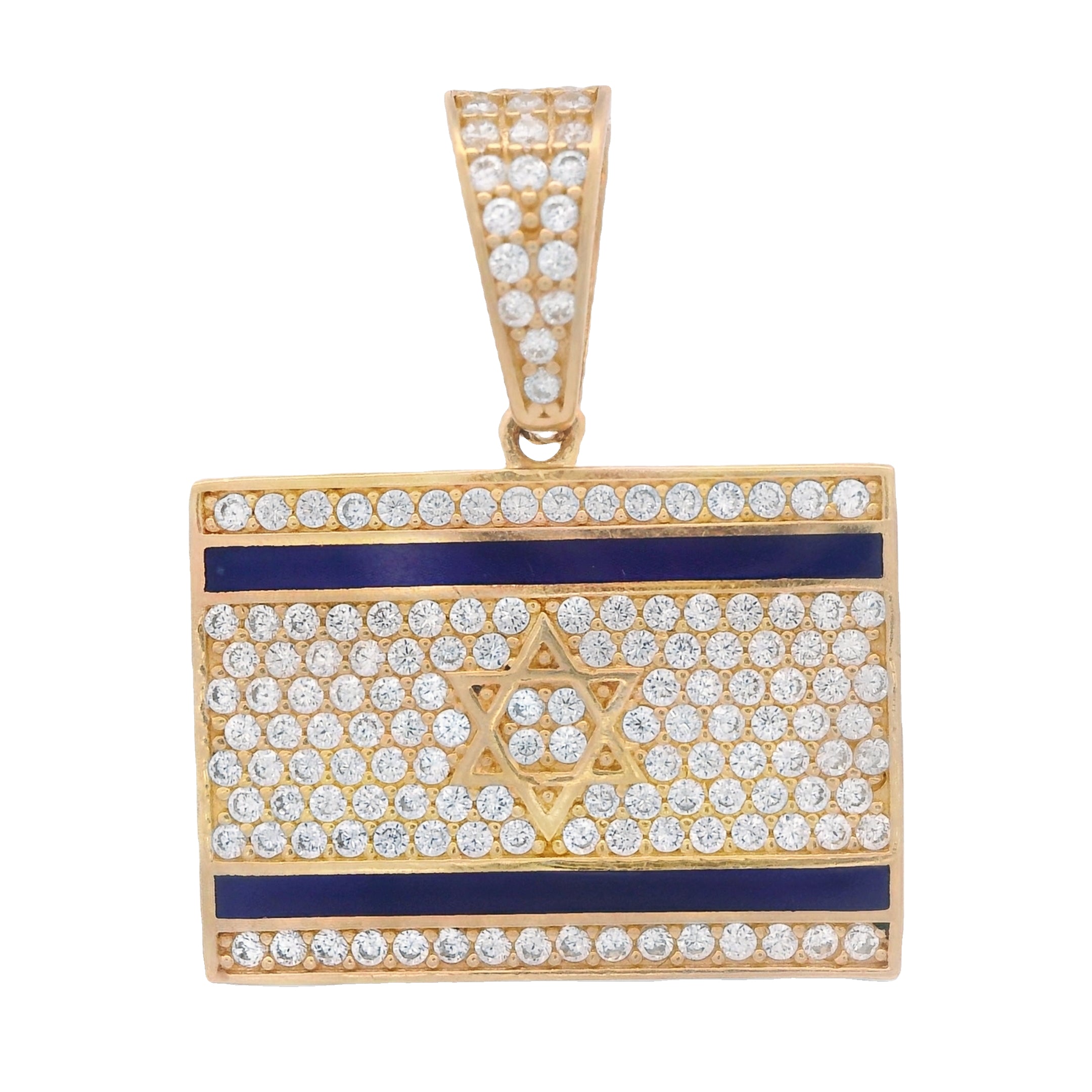 14K Gold Israel Pendant Necklace - 1 Inch Elegant Jewish Jewelry for Gifts & Special Occasions
