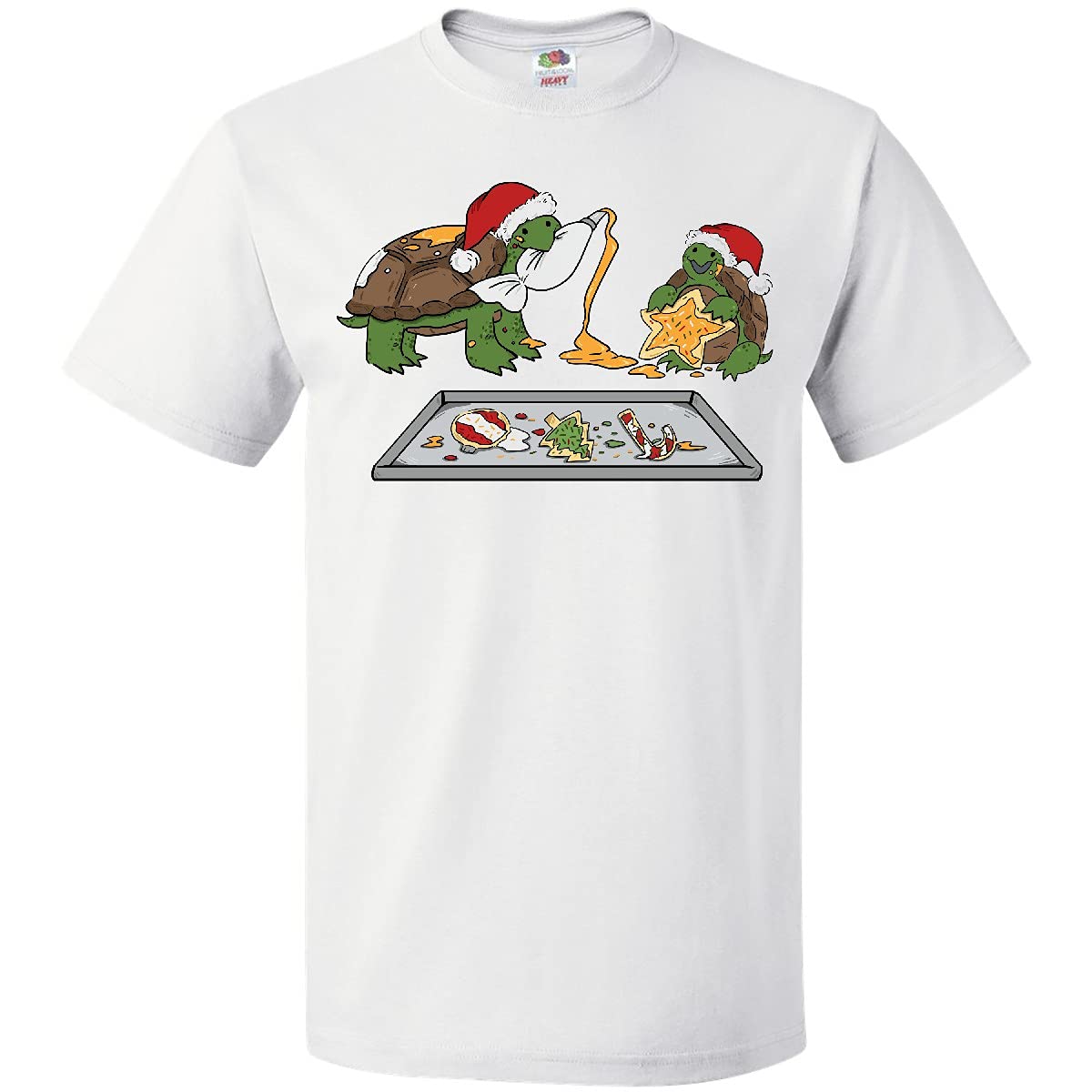 Inktastic Cute Turtles Baking Christmas Cookies Graphic Tee - Funny Holiday T-Shirt for Women & Men - Perfect for Christmas Parties, Baking Gifts & Casual Wear