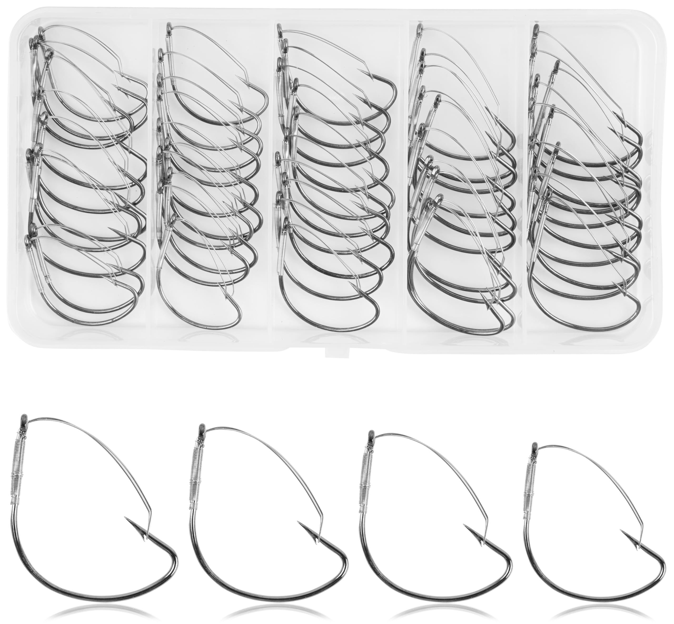 Wacky Rig Hooks - Wide Gap Weedless Bass Fishing Hooks - Stainless Steel Worm Hooks for Wacky Rig & Neko Rig - Perfect for Freshwater Bass Fishing in Lakes and Rivers