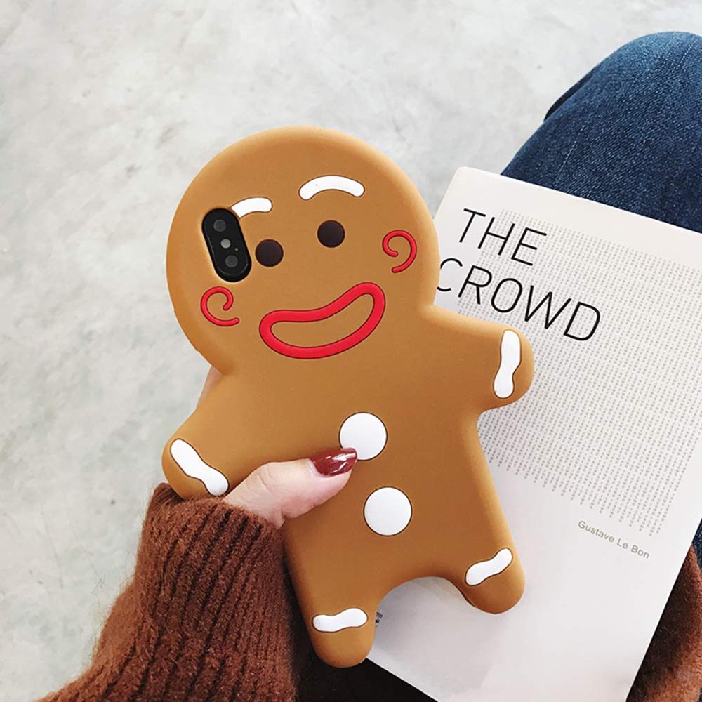UnnFiko Christmas Phone Case for iPhone 11 Pro Max - Cute Cartoon Elk Santa Bear Slim Protective Cover (Gingerbread Man Design) | Perfect Holiday Gift & Winter Protection