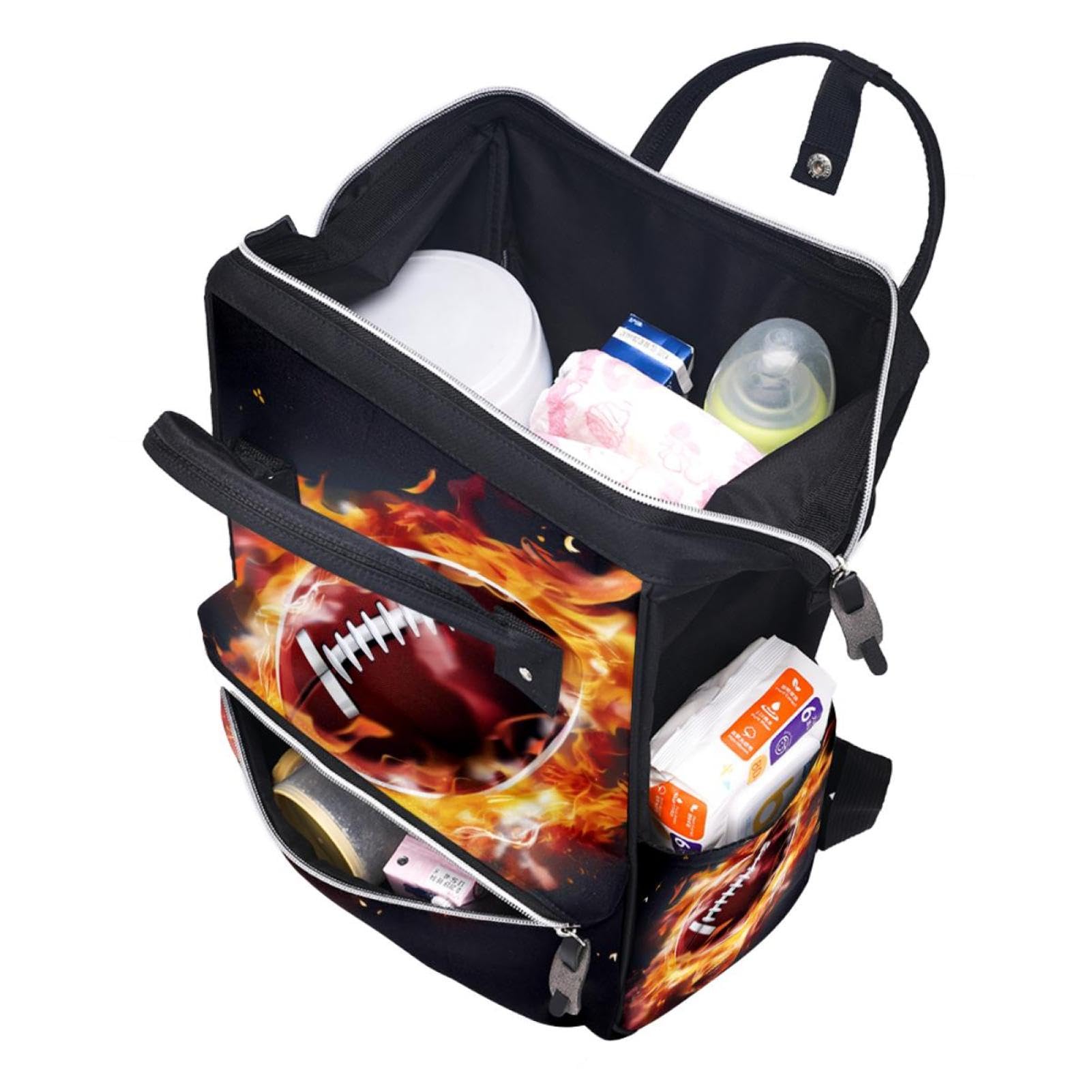 Stylish Travel Backpack for Women & Men - Durable Waterproof Hiking Backpack for Outdoor Adventures, American Football Games, and Fire Safety - Perfect for Camping, Commuting, and Travel