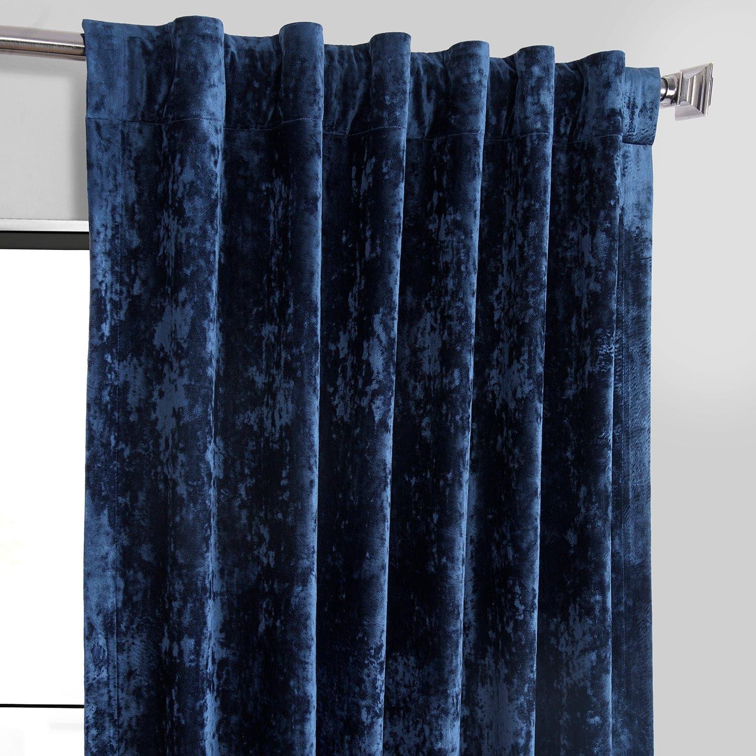 Sapphire Blue Velvet Blackout Curtains - Thermal Insulated Room Darkening Drapes for Bedroom & Living Room - Noise Reducing & Energy Efficient Window Treatments