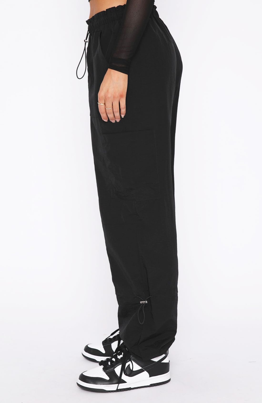 Women's Cargo Pants - Baggy Parachute Pants for Women | Y2K Rave Pants & Festival Outfits | Perfect for Concerts, Streetwear & Casual Fashion