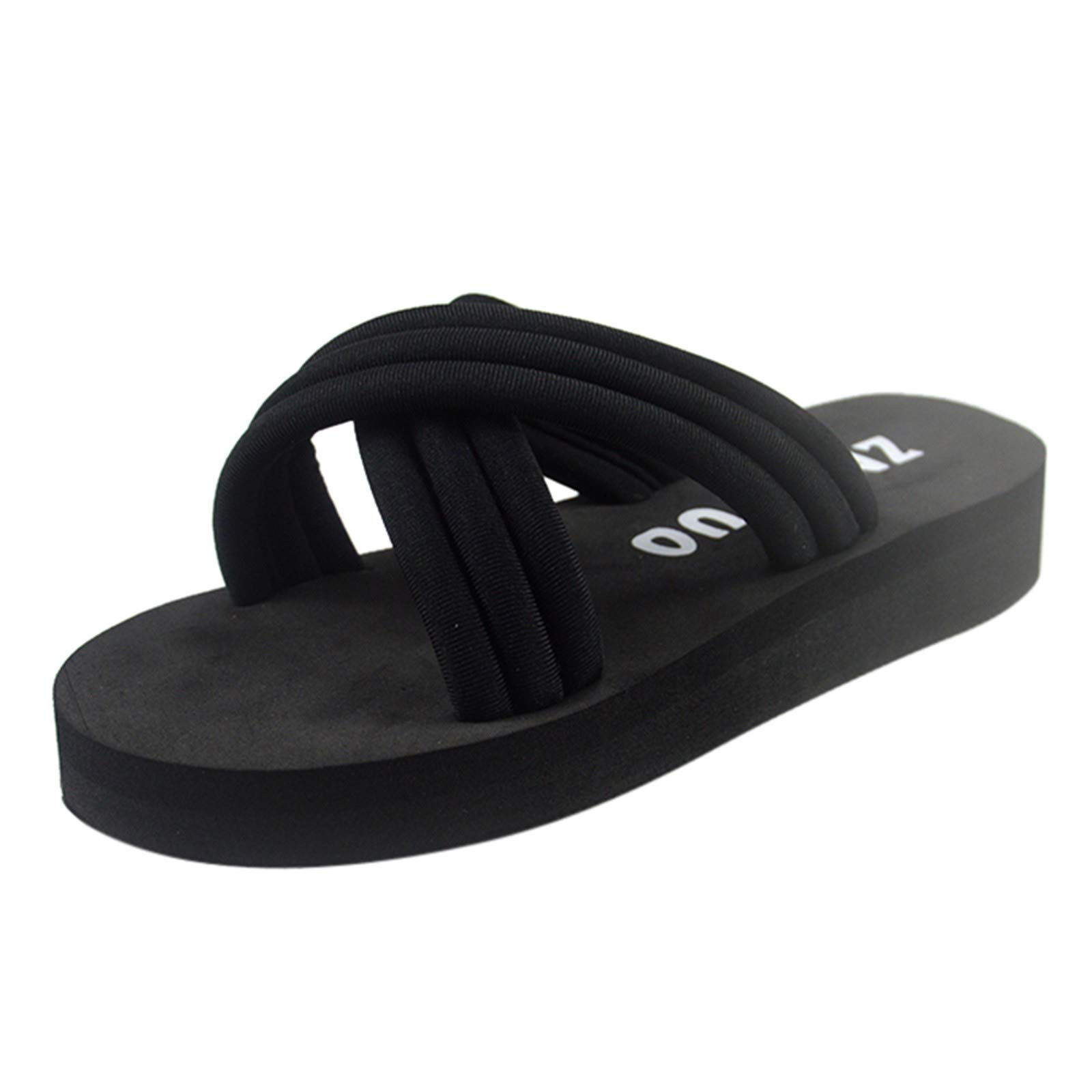 Breathable Women's Sandals - Comfortable Flip Flops & Wedge Slippers for Beach, Pool & Summer Outfits | Black Casual Shoes for Women