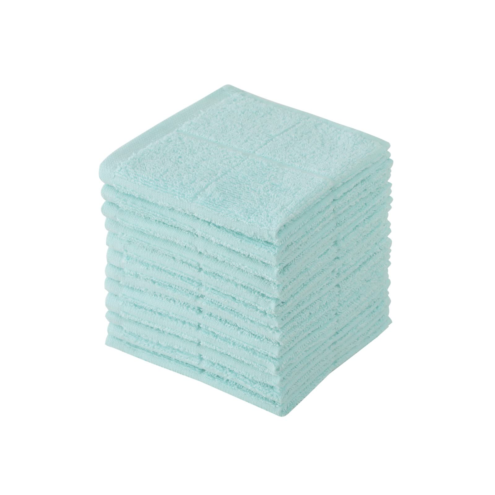 Glynniss 100% Cotton Dishcloths - Super Absorbent Kitchen Rags for Washing Dishes (Aqua Sky) - Perfect for Daily Cleaning
