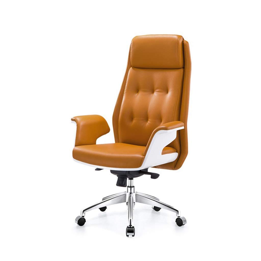 Ergonomic PU Leather Office Chair - Adjustable Height & Reclining Executive Desk Chair for Home & Conference Room, Comfortable Computer Chair for Work & Gaming (Orange) - Perfect for Home Office, Study & Workspace