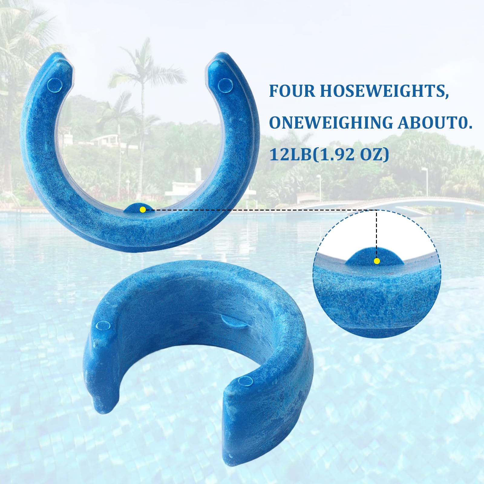 8 Pack Pool Cleaner Hose Weights - Compatible with Zodiac Baracuda W83247 X70105 & Pentair Kreepy Krauly K12054 K12454 - Keeps Pool Hose Submerged for Optimal Cleaning Performance