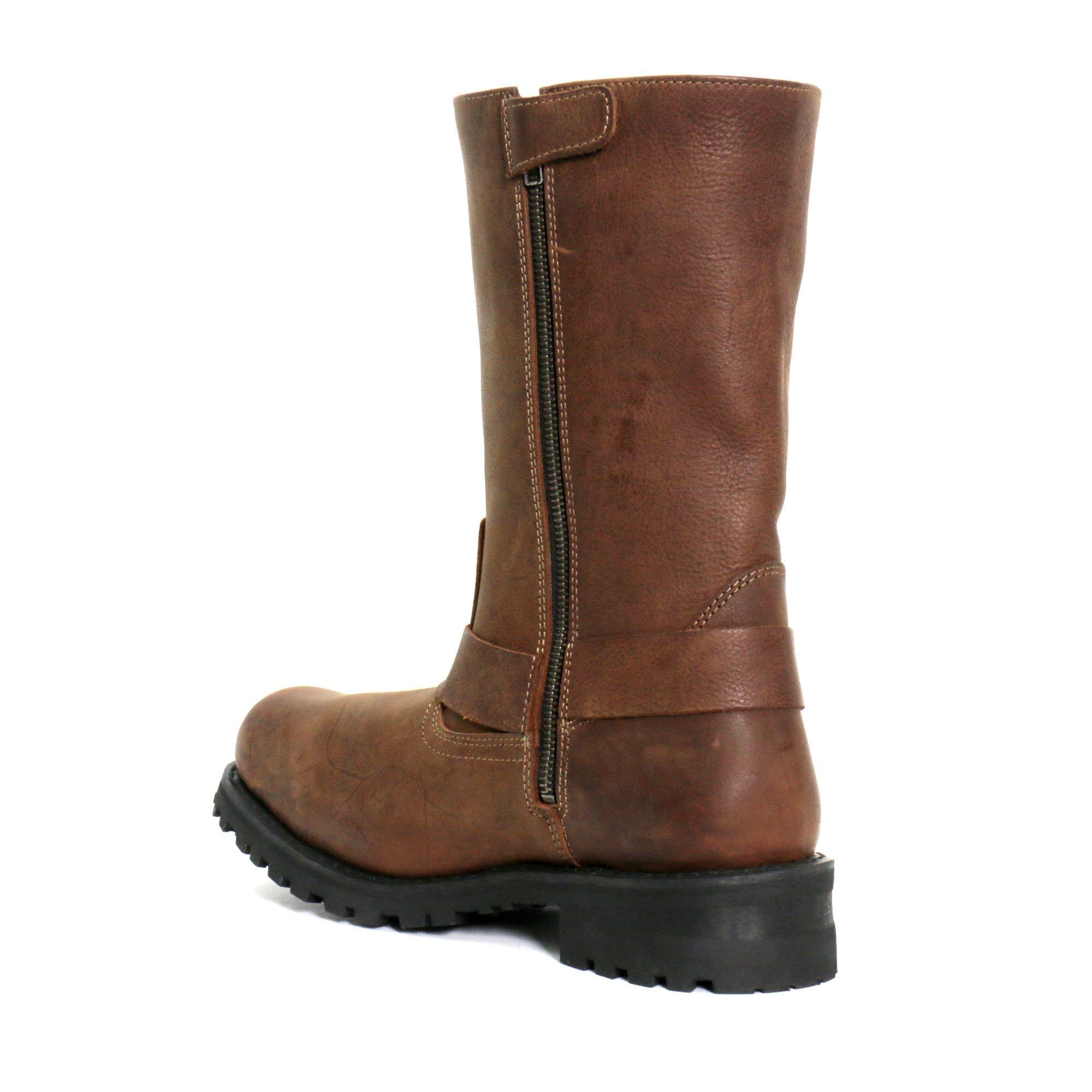 Hot Leathers BTM1001 Men's Rust Brown 11-inch Harness Motorcycle Leather Boots - Size 13 | Durable Riding Boots for Bikers & Cruisers | Perfect for Long Rides, Motorcycle Events & Outdoor Adventures