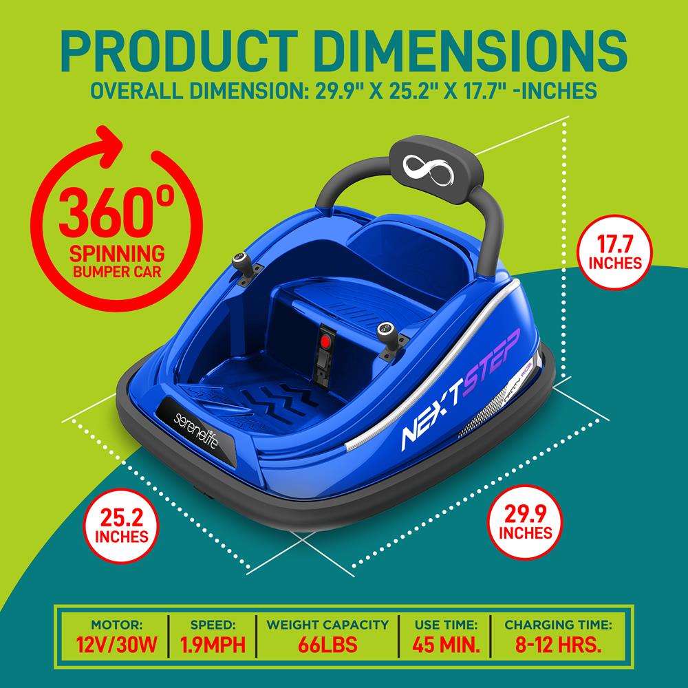 360° Spinning Kids Bumper Car - Electric Ride On Toy for Toddlers & Children - Indoor/Outdoor Playground, Birthday Party & Backyard Fun Activity