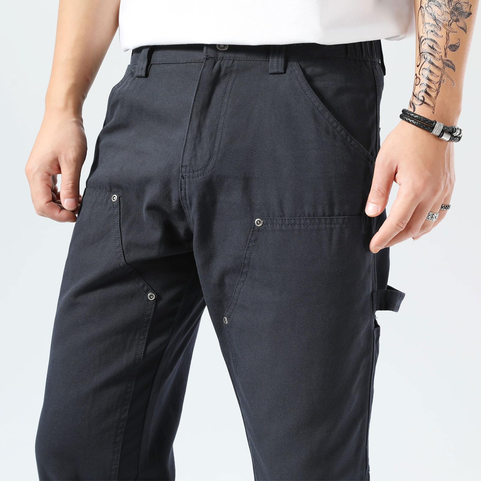 **Durable Men's Work Pants - Straight Fit Carpenter & Utility Pants with Double Knee, Twill Fabric - Ideal for Construction, Painting & Outdoor Labor**