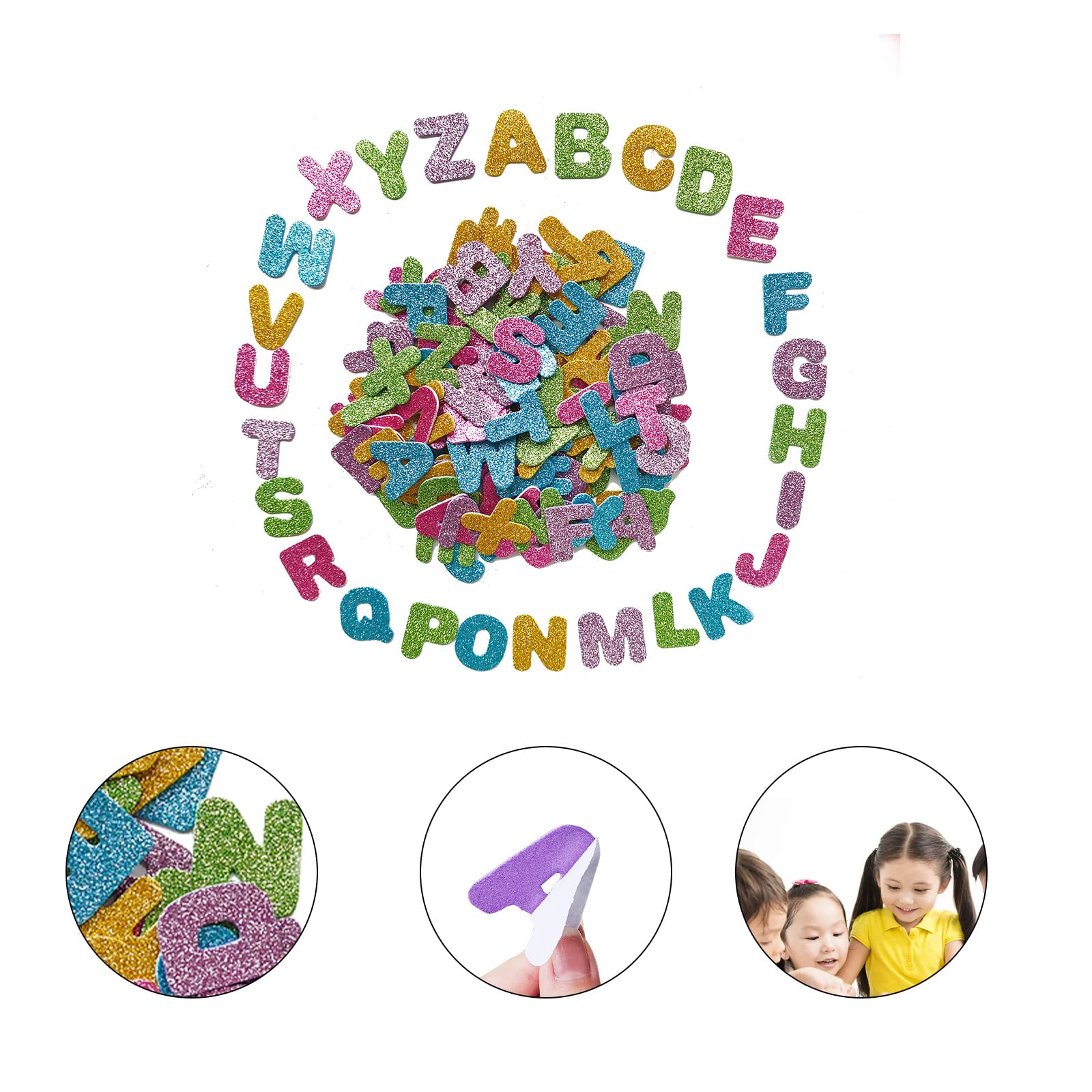 Jtnohx 140 Pcs Glitter Foam Letter Stickers for Kids Crafts - 1.57