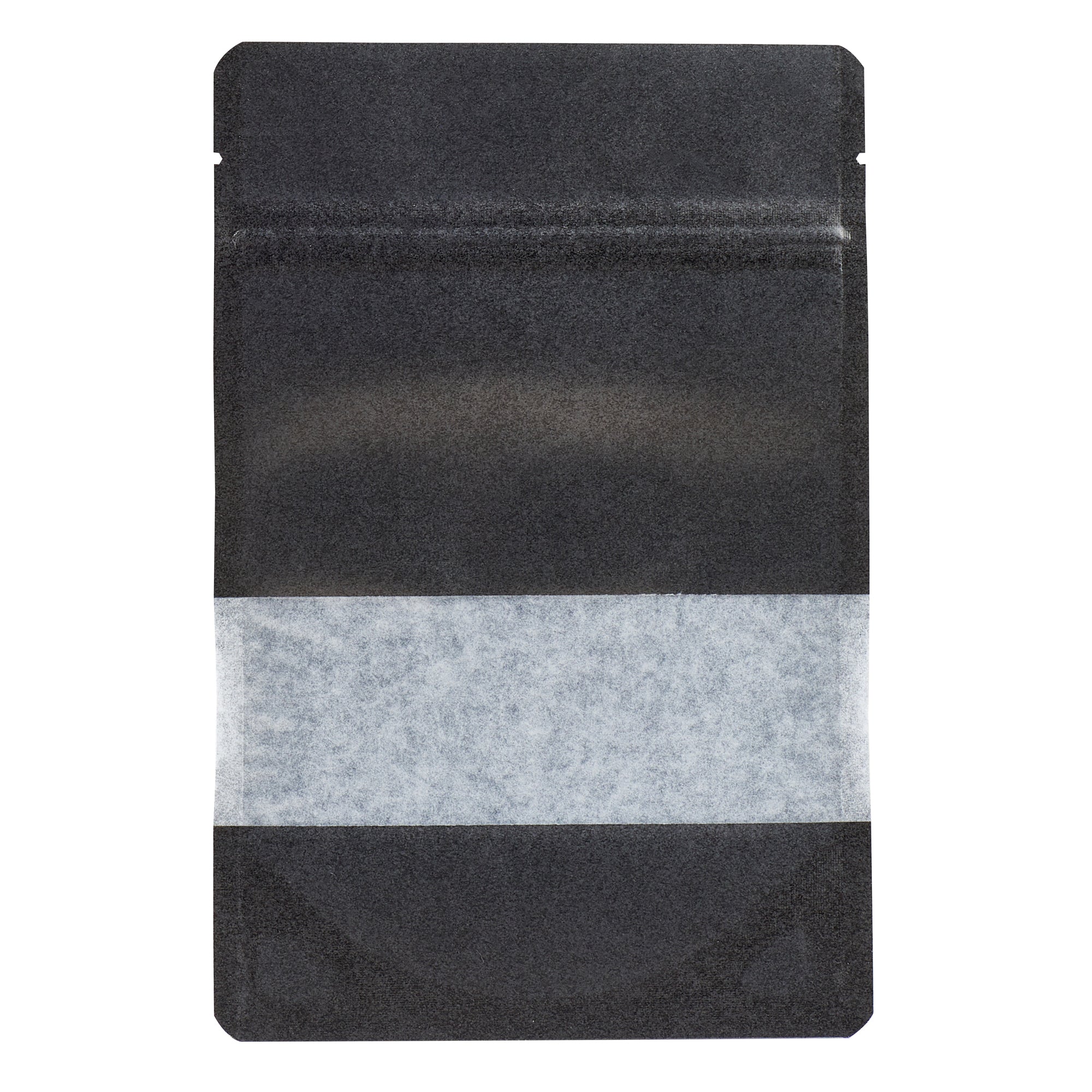 Bag Tek Black Plastic Small Window Bags - Heat Sealable, 7 x 4 3/4 x 1 1/2 Inches - Pack of 100 - Perfect for Retail Packaging, Bakery Goods & Small Item Storage
