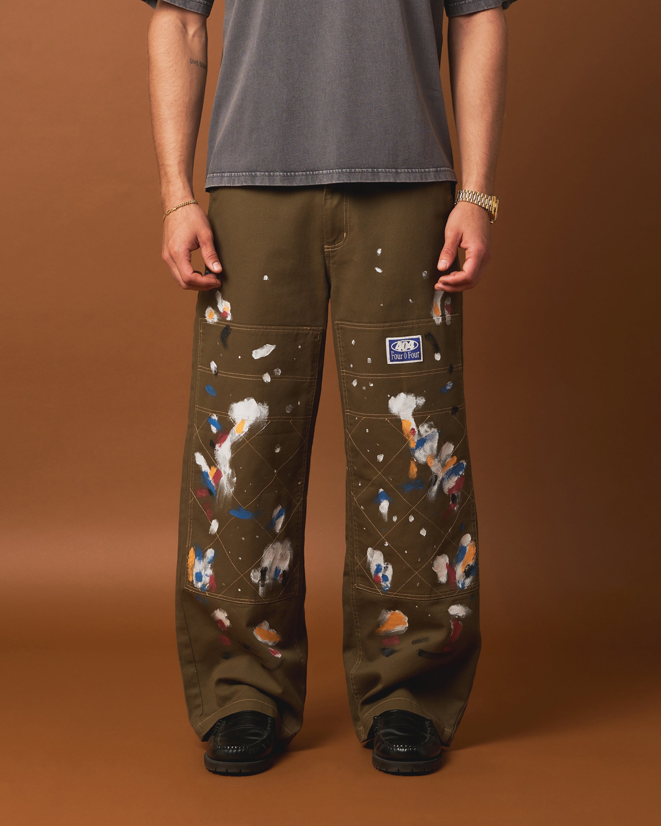 404 Painter Double Knee Work Pants - Durable Khaki Workwear for Construction & Painting - Perfect for Job Sites & DIY Projects