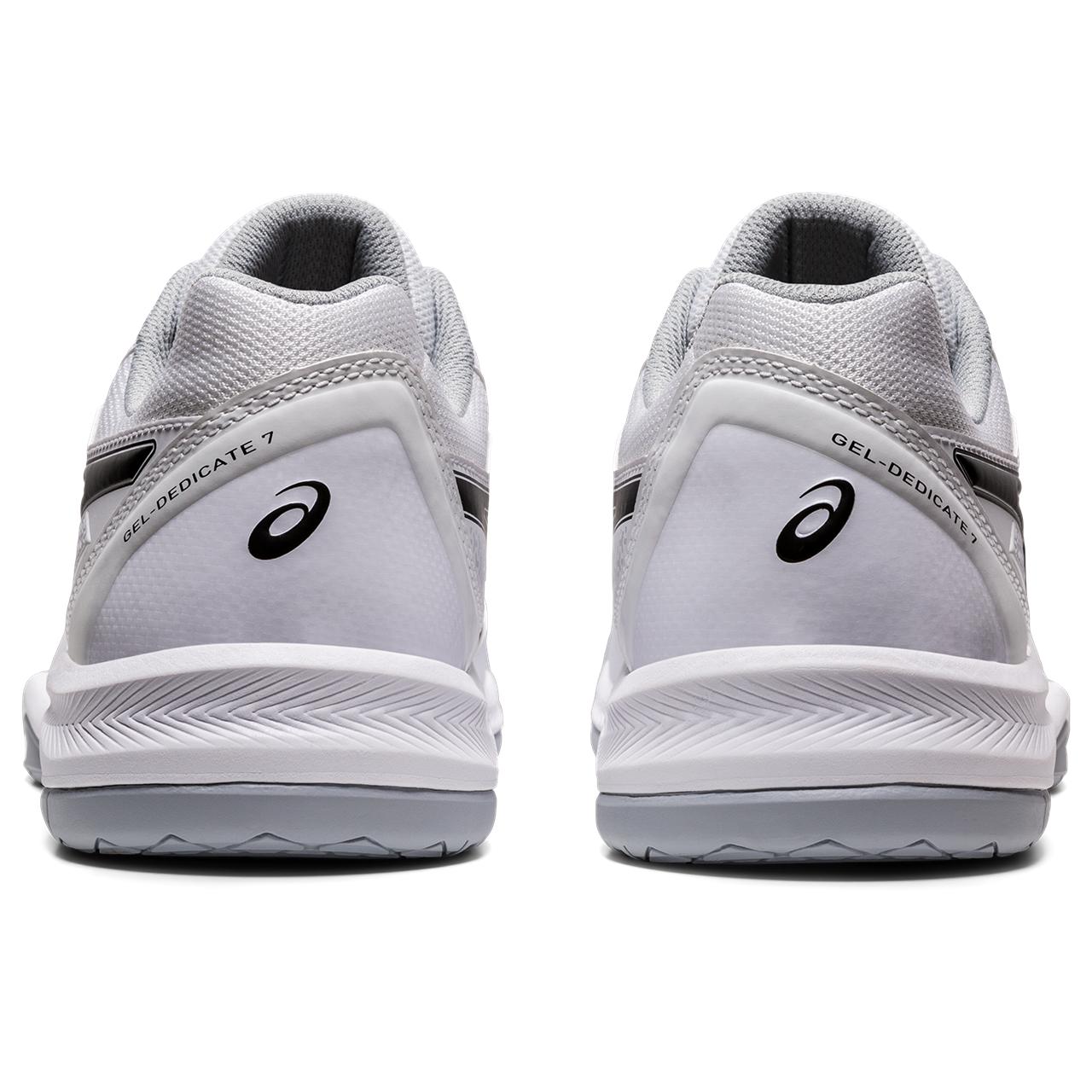 ASICS Gel-Dedicate 7 Men's Tennis Shoes - White/Black - Lightweight Performance Court Shoes for Tennis & Pickleball - Ideal for Competitive Play & Training Sessions